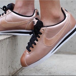 Rose gold nike sneakers